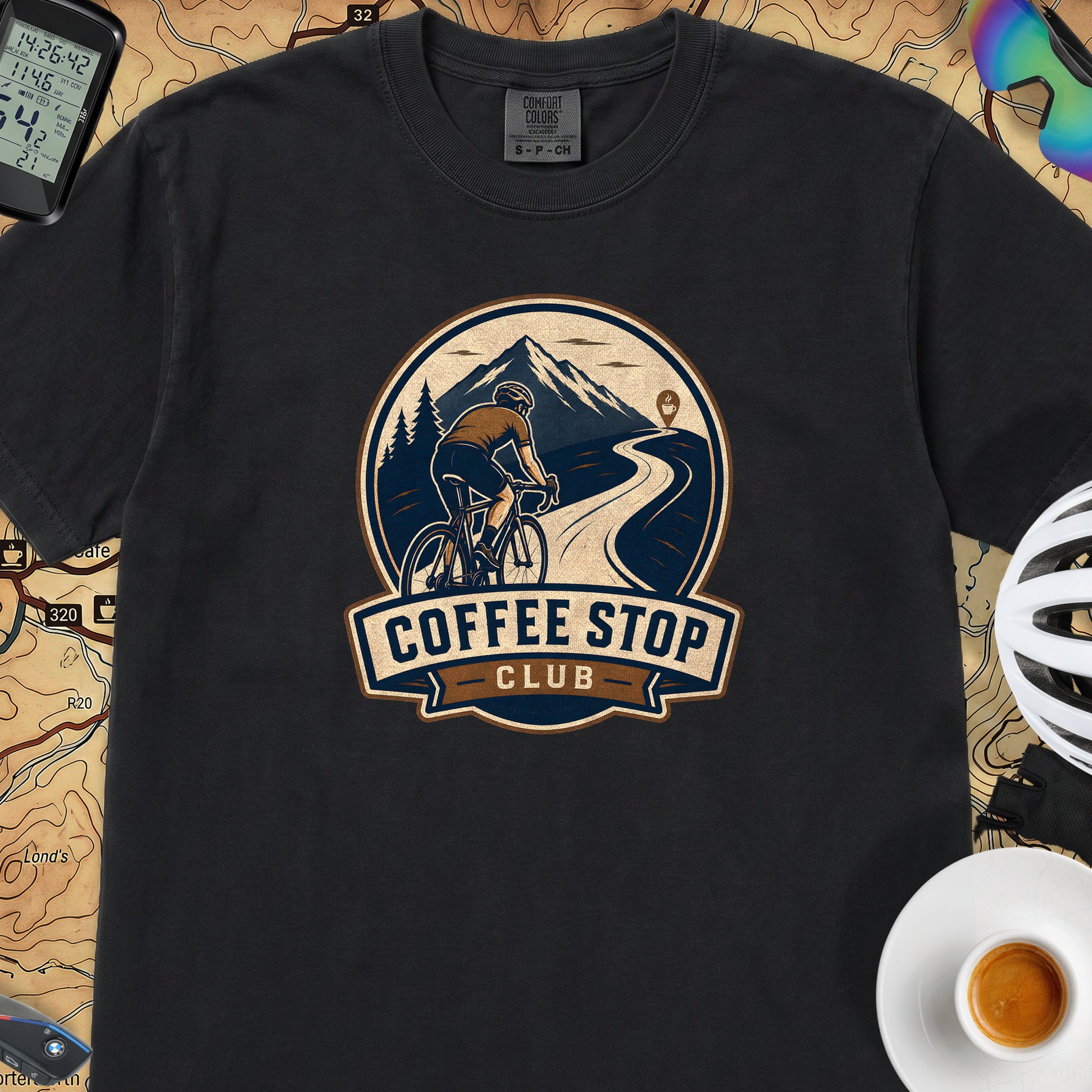 Coffee Stop Club Riders T-Shirt — Black