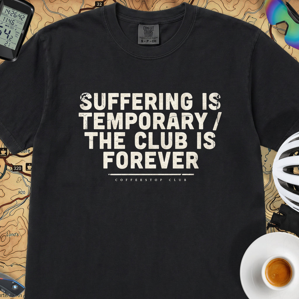 Suffering is Temporary Cycling T‑Shirt — Black