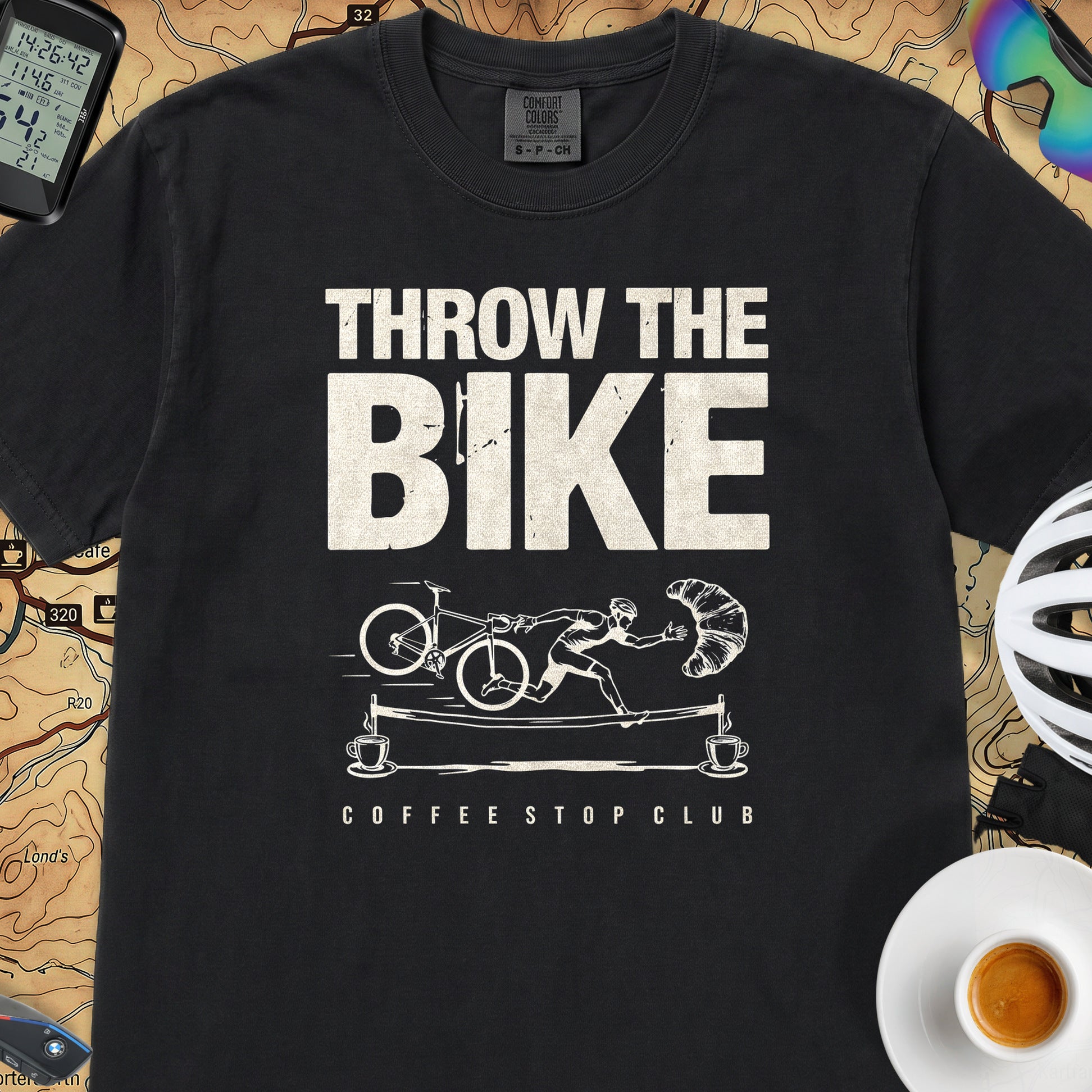 Throw The Bike Cycling T-Shirt — Black