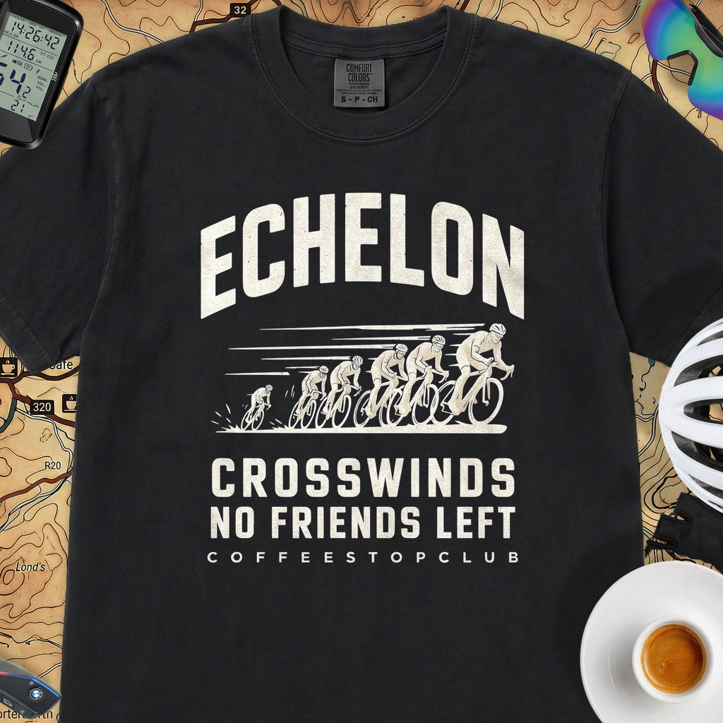 Crosswinds & No Friends Cycling T-Shirt — Black
