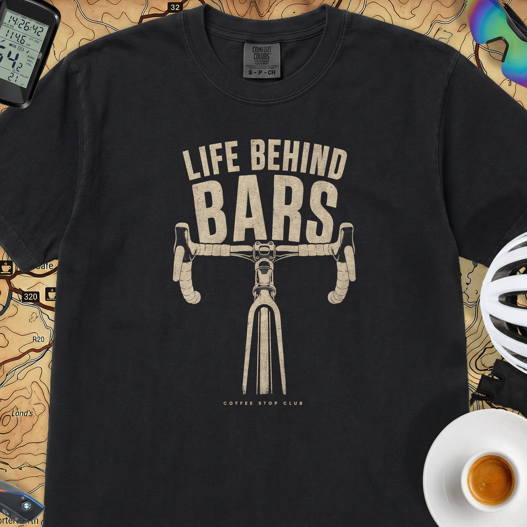 "Life Behind Bars" Cycling T-Shirt — Black