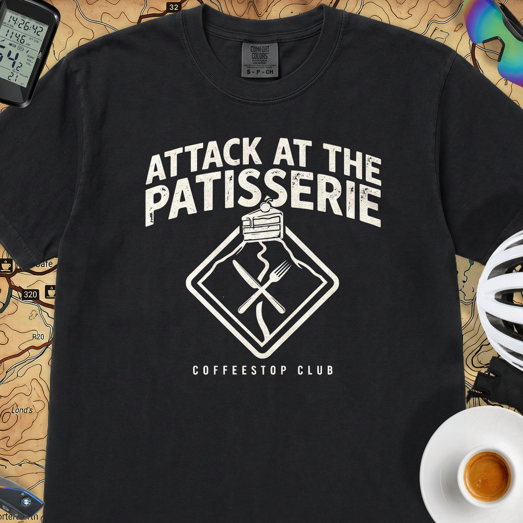 Attack at the Patisserie Cycling T-Shirt — Black