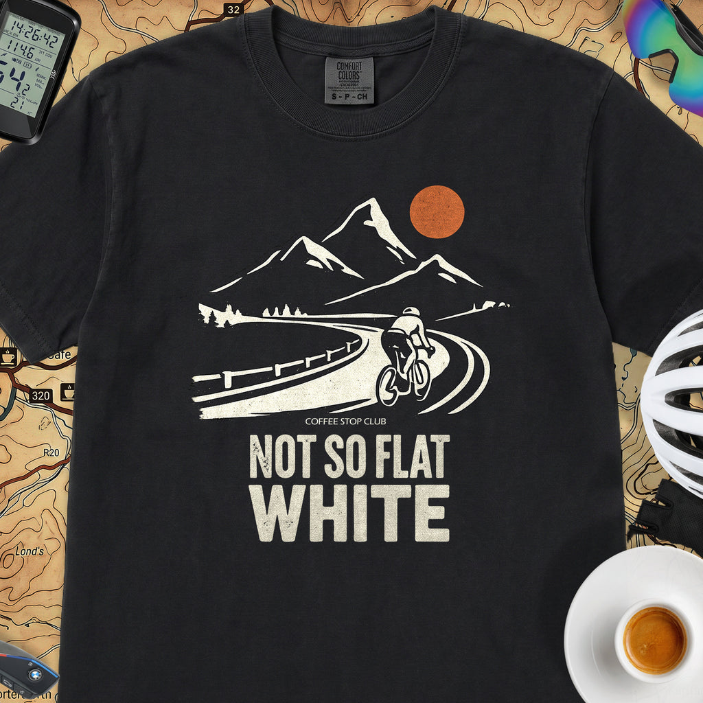 Not So Flat White Retro T-Shirt — Black