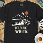 Not So Flat White Retro T-Shirt — Black