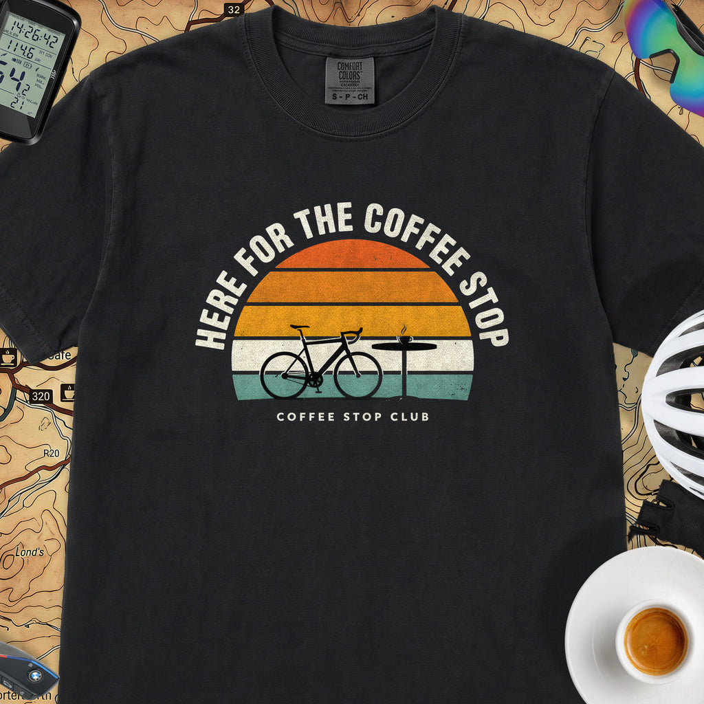 Here for the Coffee Stop T-Shirt — Black