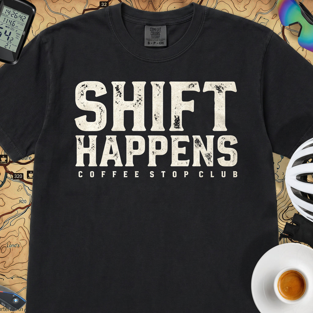 Shift Happens Cycling T-Shirt — Black