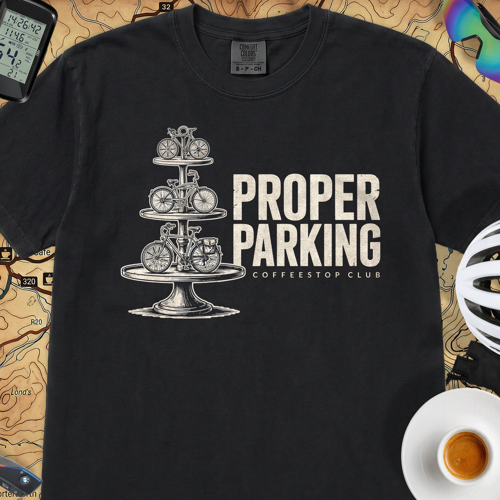 Proper Parking Cycling T-Shirt — Black