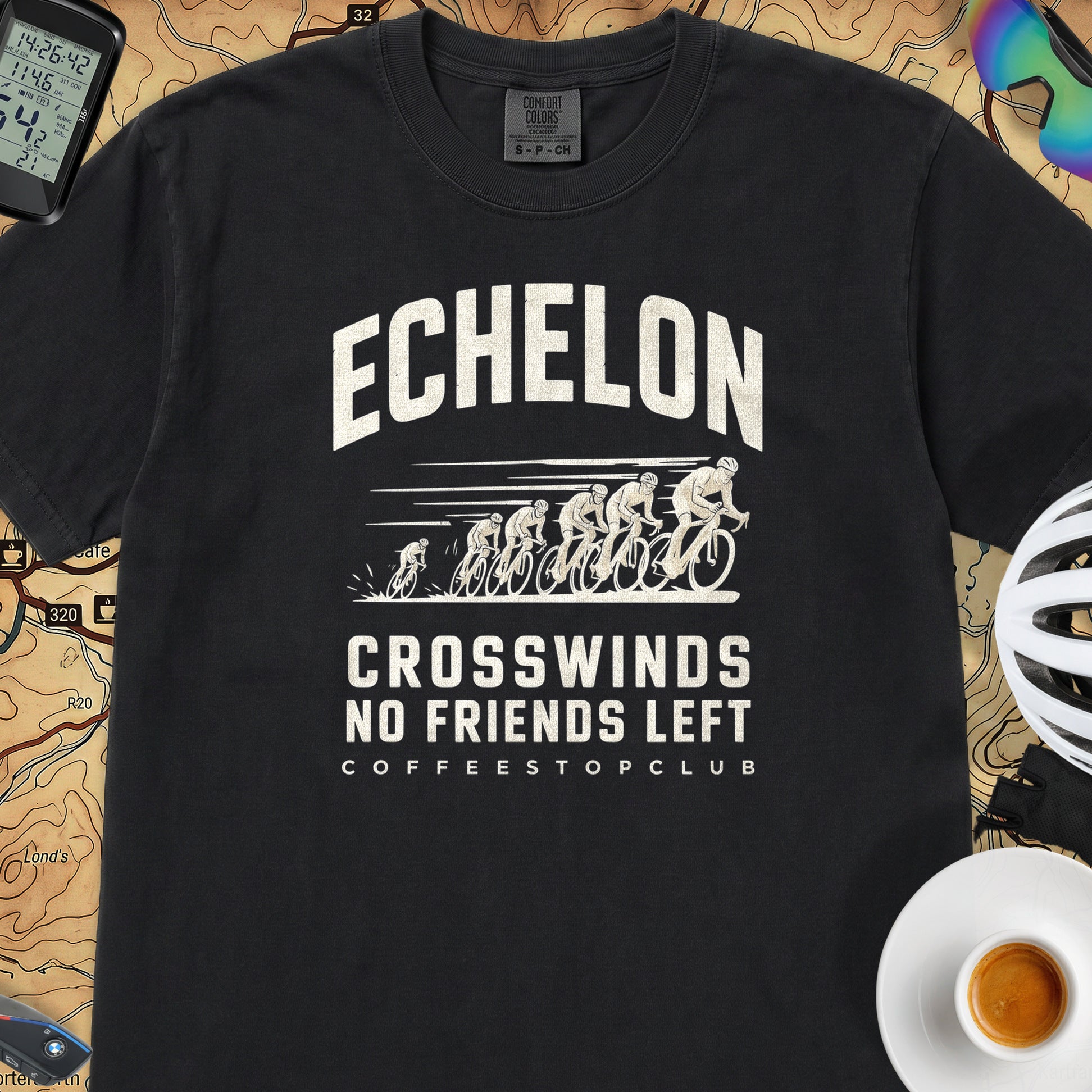 Headwinds & No Friends Cycling T-Shirt — Black