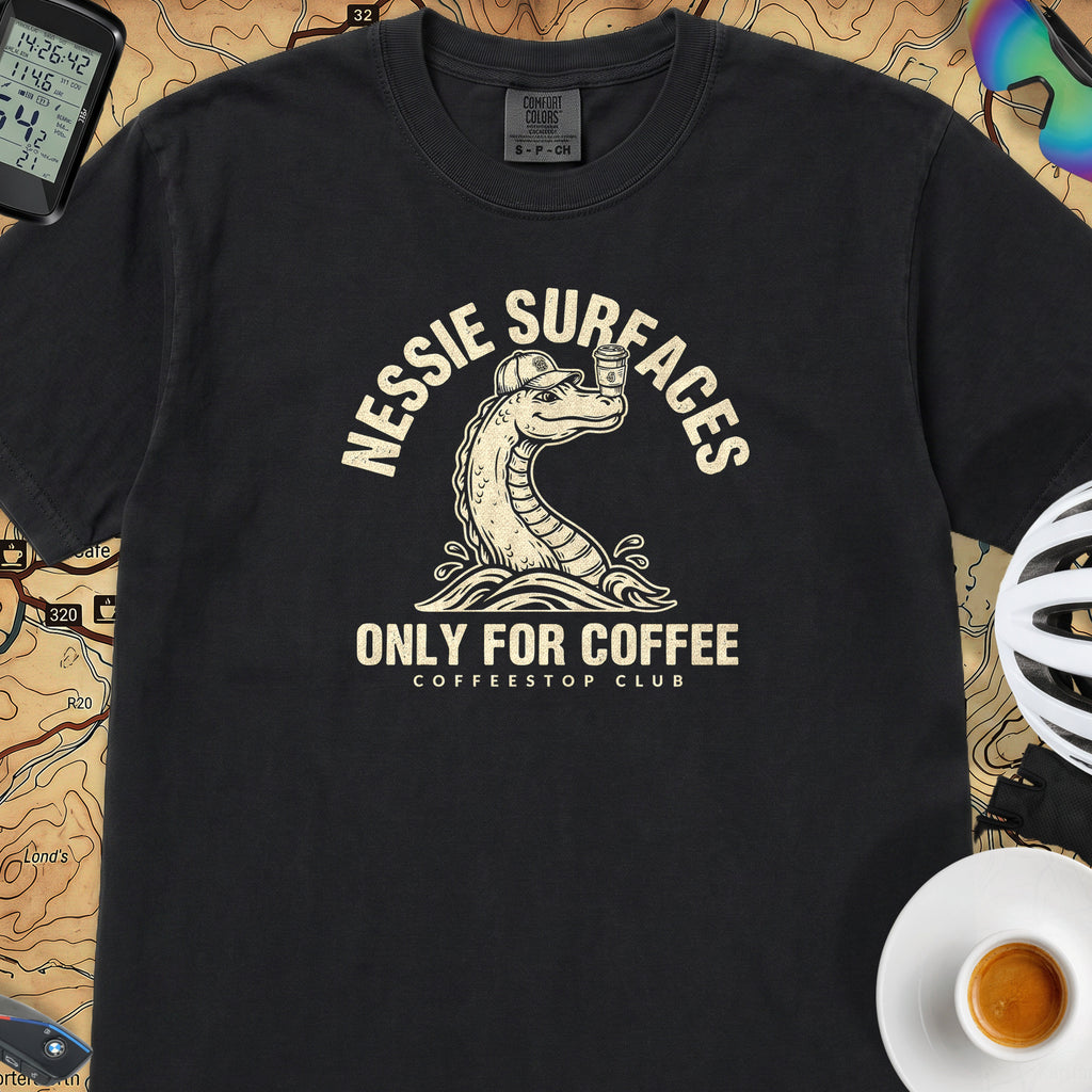 Nessie Surfaces Cycling T-Shirt — Black