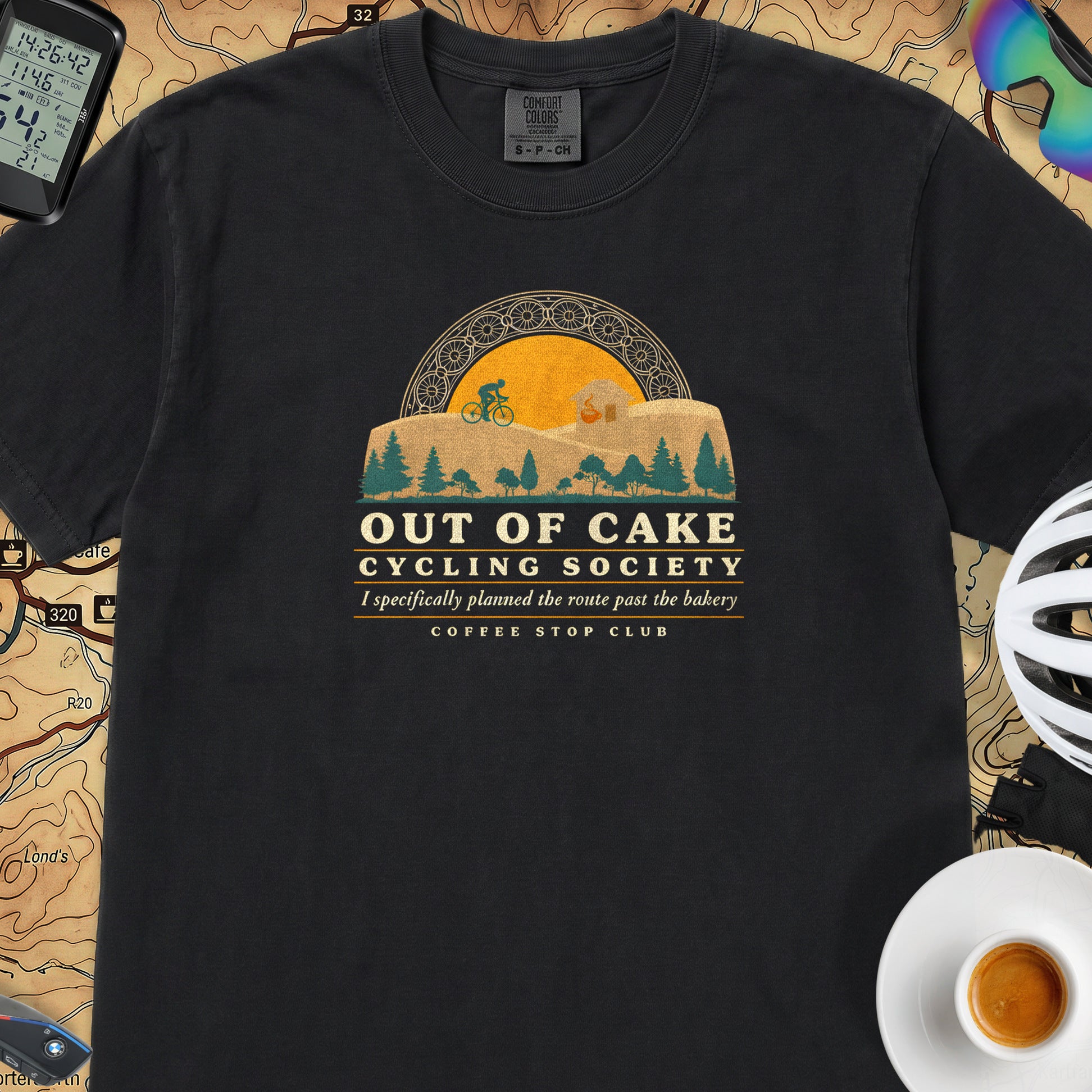 Out of Cake Cycling T-Shirt — Black