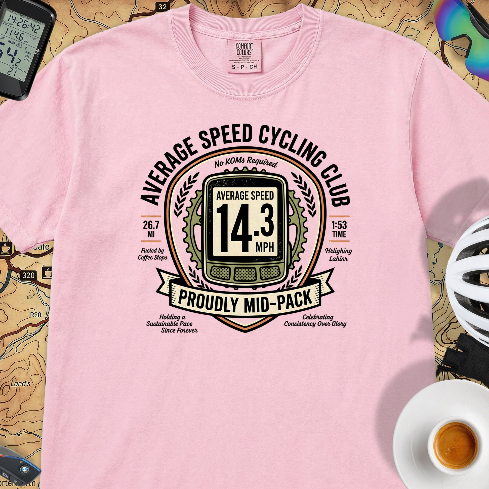 Average Speed Cycling T-Shirt — Blossom