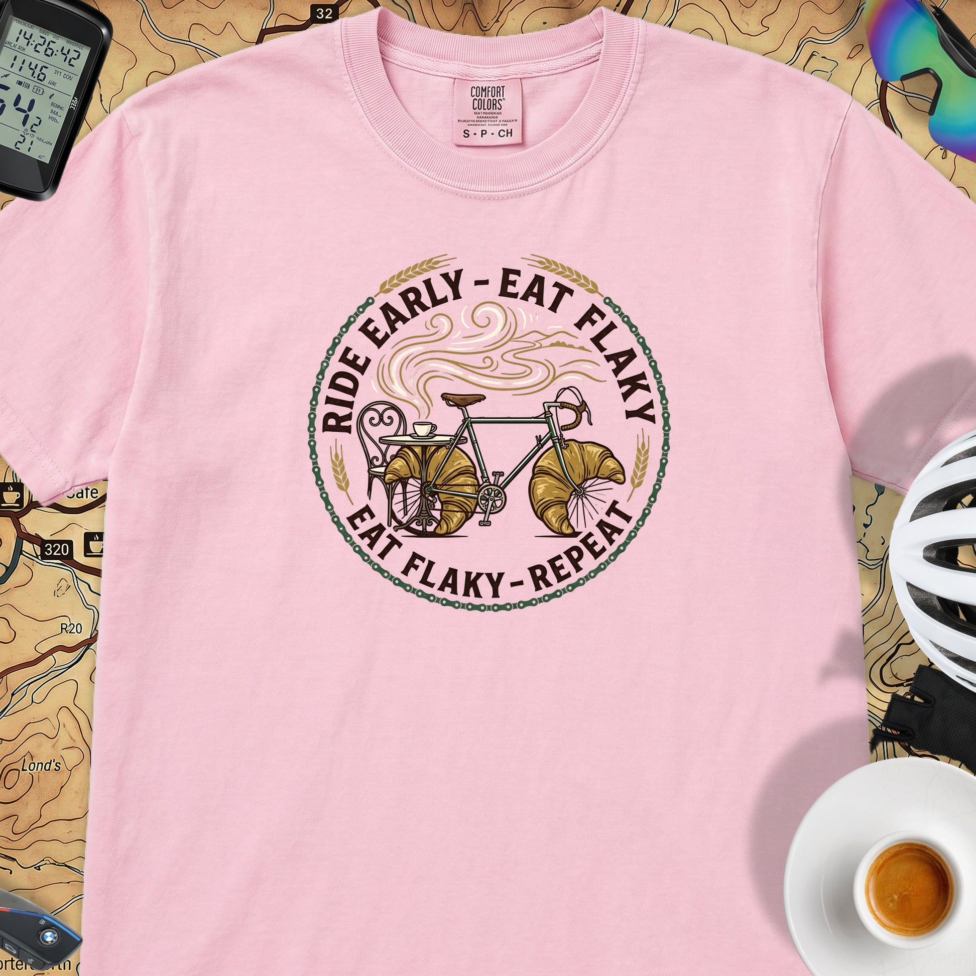 Ride Early Eat Flaky T-Shirt — Blossom