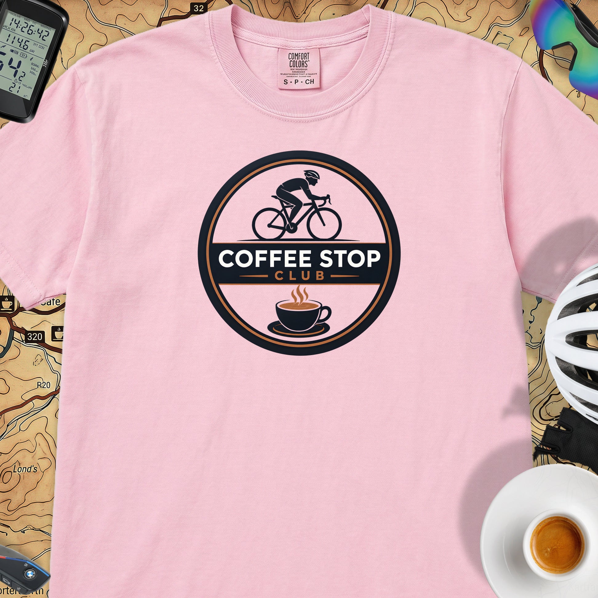 Awesome Coffee Stop Club T-Shirt — Blossom