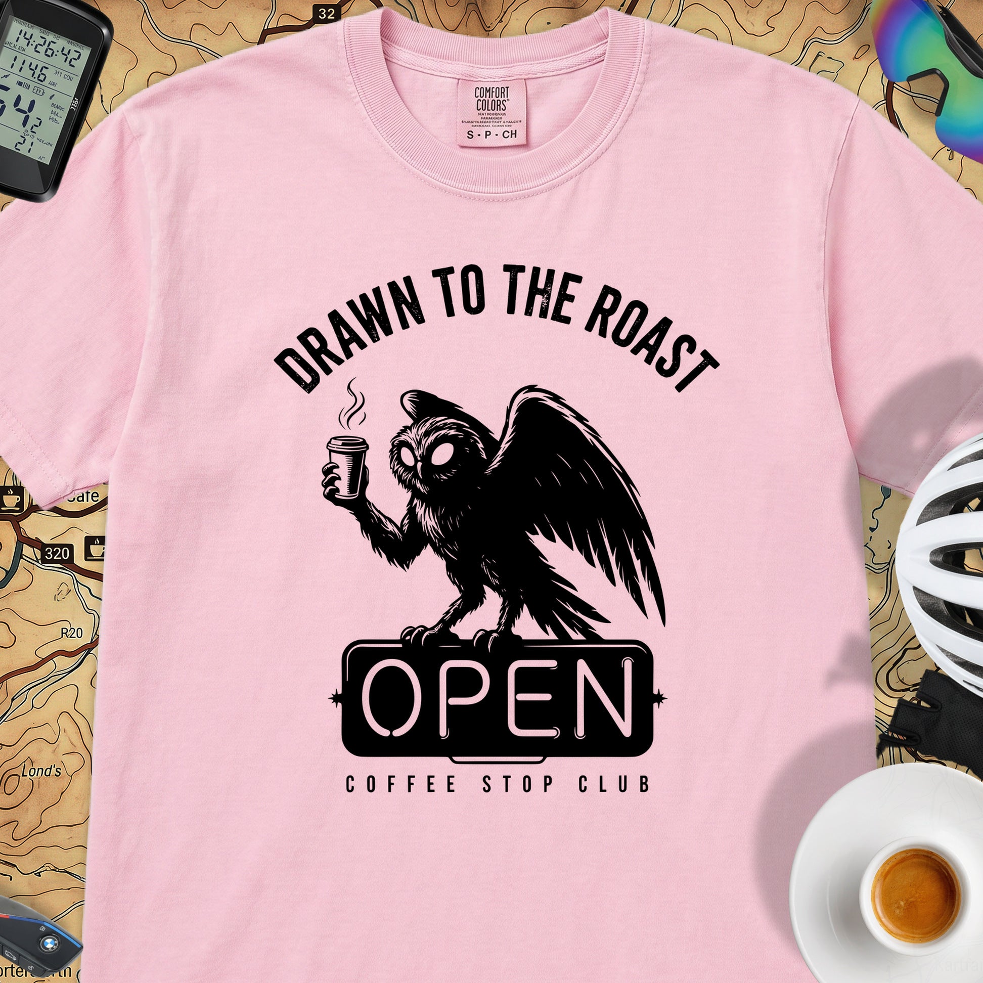 Drawn to the Roast Cycling T-Shirt — Blossom