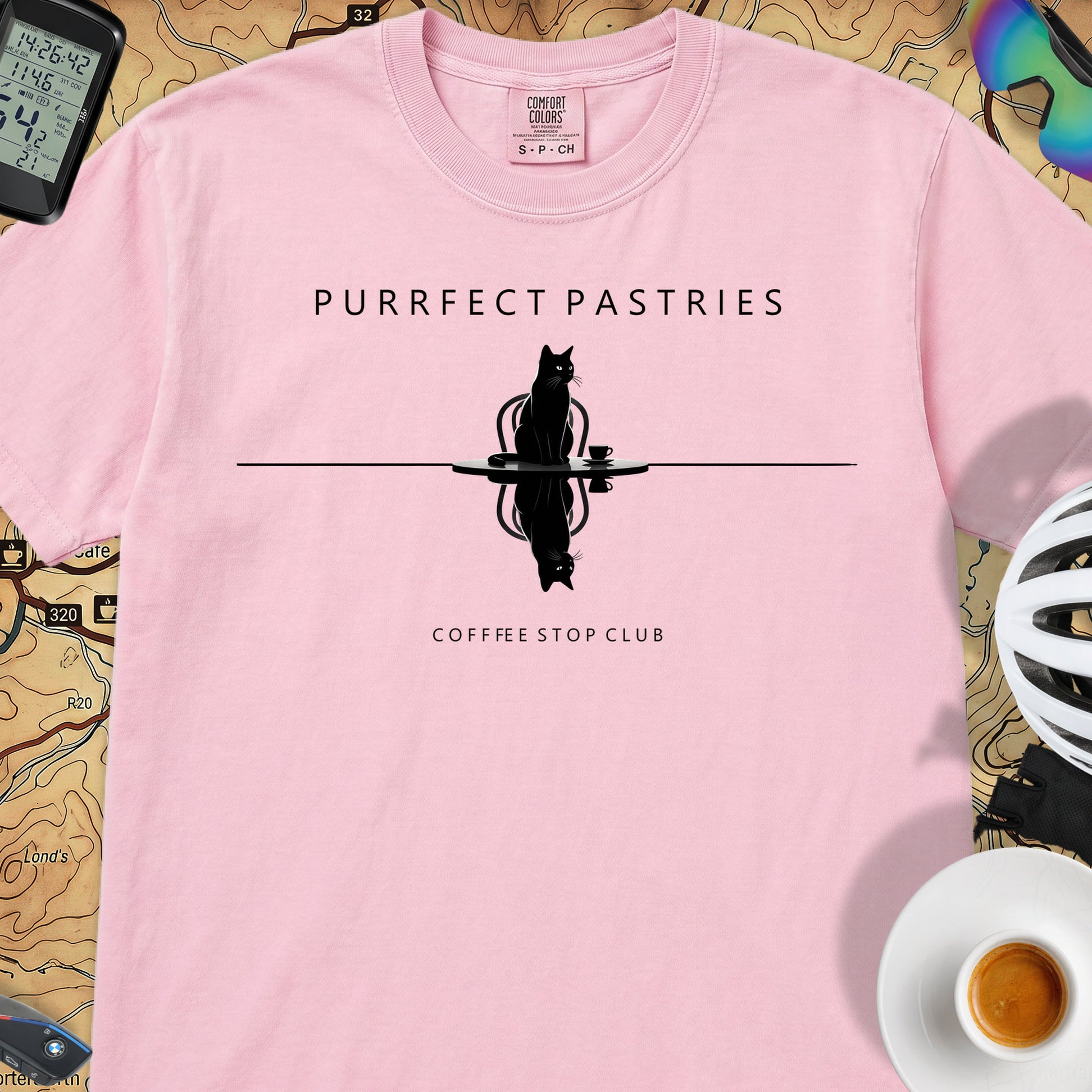 Cat Reflection Cycling T-Shirt — Blossom