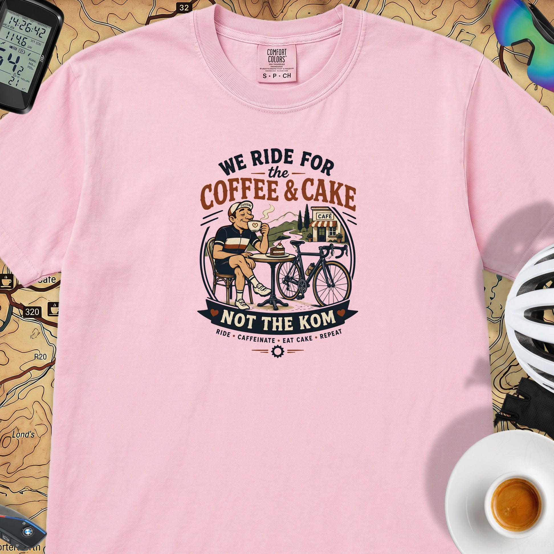 Ride For Coffee  and Cake T-Shirt — Blossom