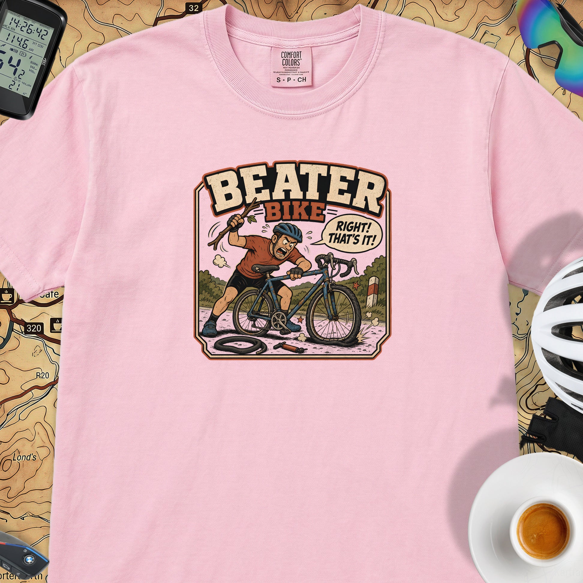 Beater Bike Comic T‑Shirt — Blossom