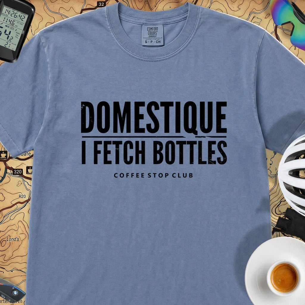 Domestique Tour tee - Blue Jean flat-lay r1