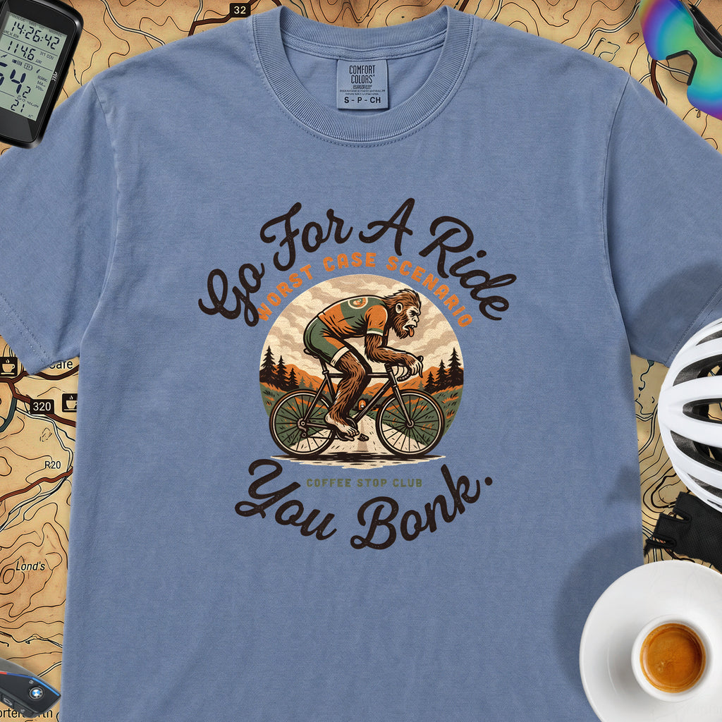 Go For A Ride Biker T‑Shirt — Blue Jean