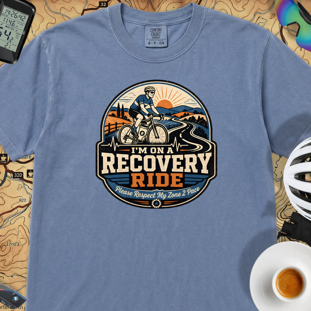 I'm On A Recovery Ride Comfort Colors T-Shirt — Blue Jean