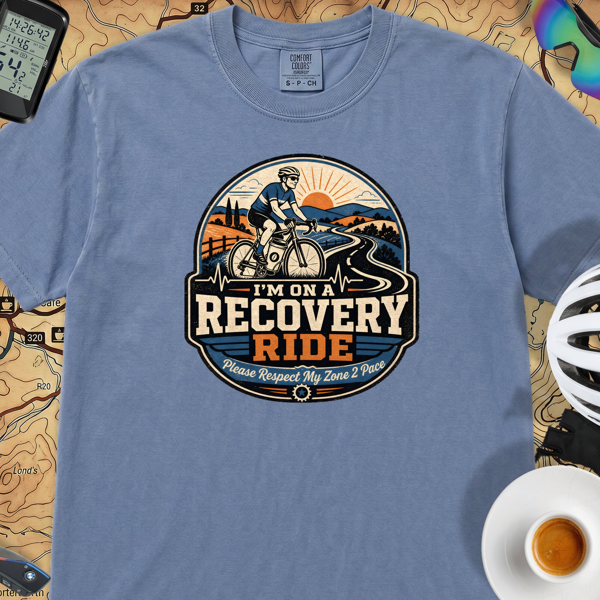 I'm On A Recovery Ride Comfort Colors T-Shirt — Blue Jean