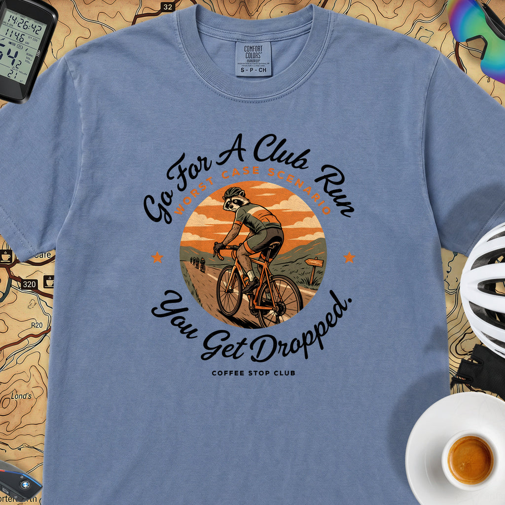 Cyclist Get Dropped T‑Shirt — Blue Jean