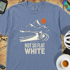 Not So Flat White Retro T-Shirt — Blue Jean