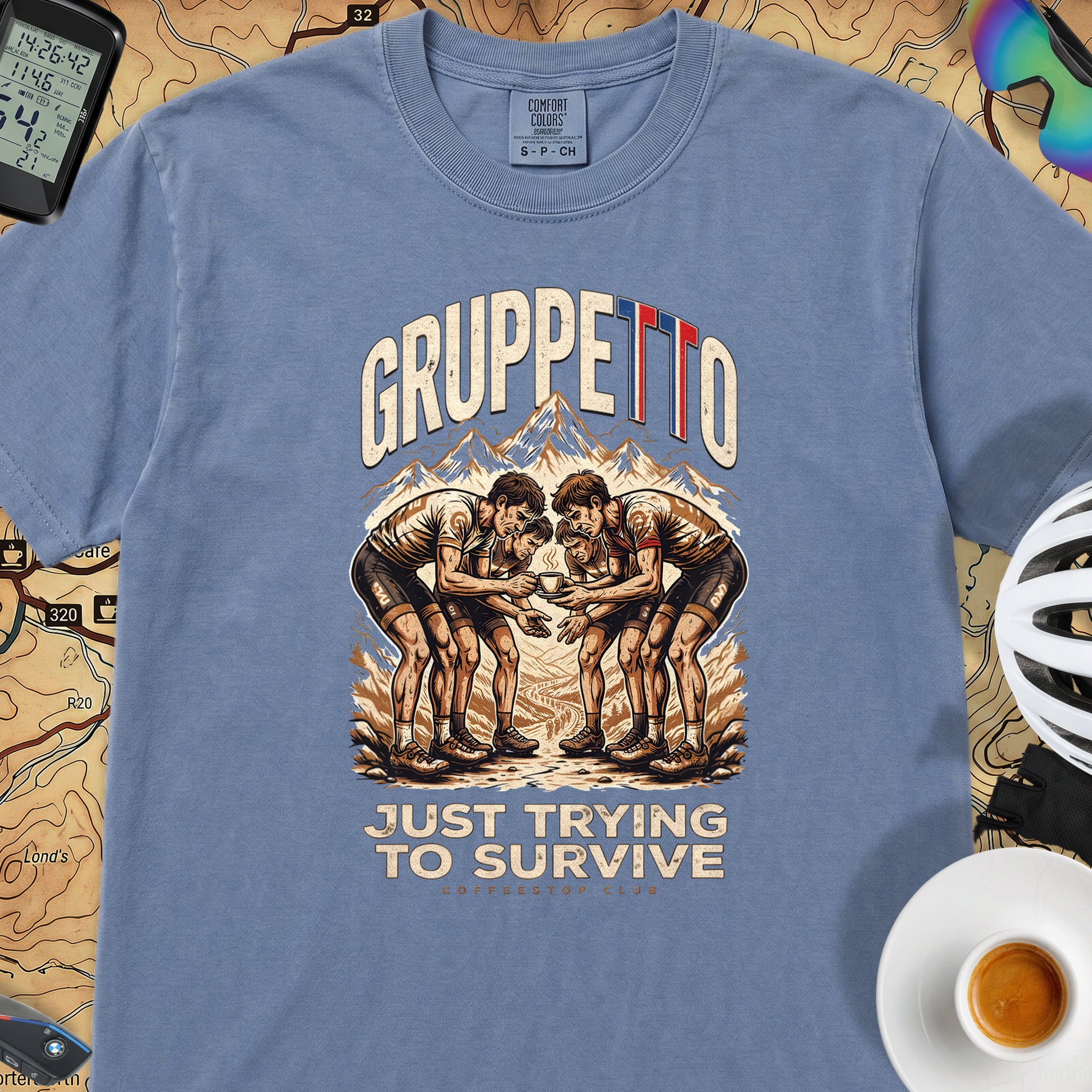 Gruppetto TdF Cycling T-Shirt — Blue Jean