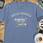  Proud Member Coffee Stop Club T-Shirt — Blue Jean
