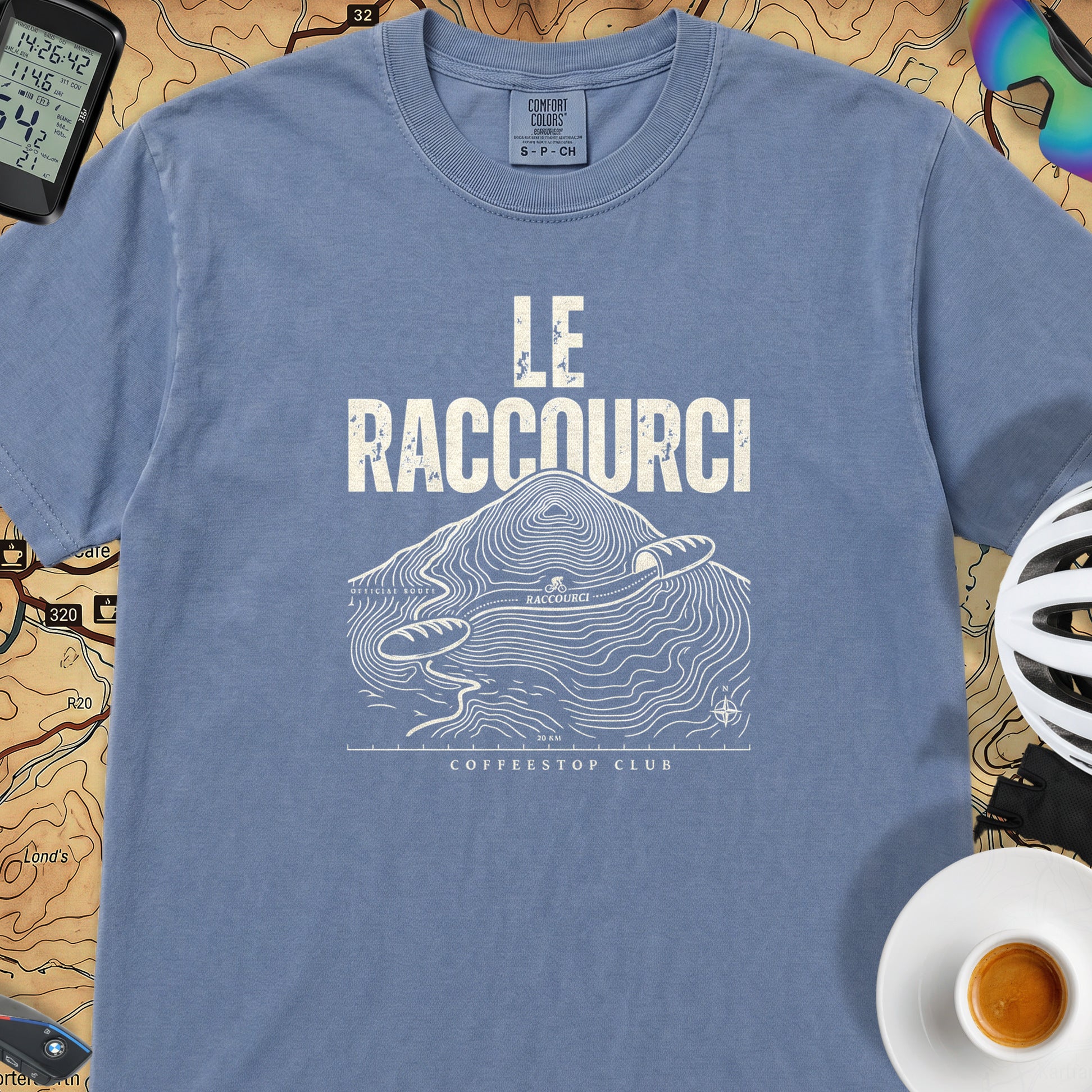 Le Raccourci TdF Cycling T-Shirt — Blue Jean