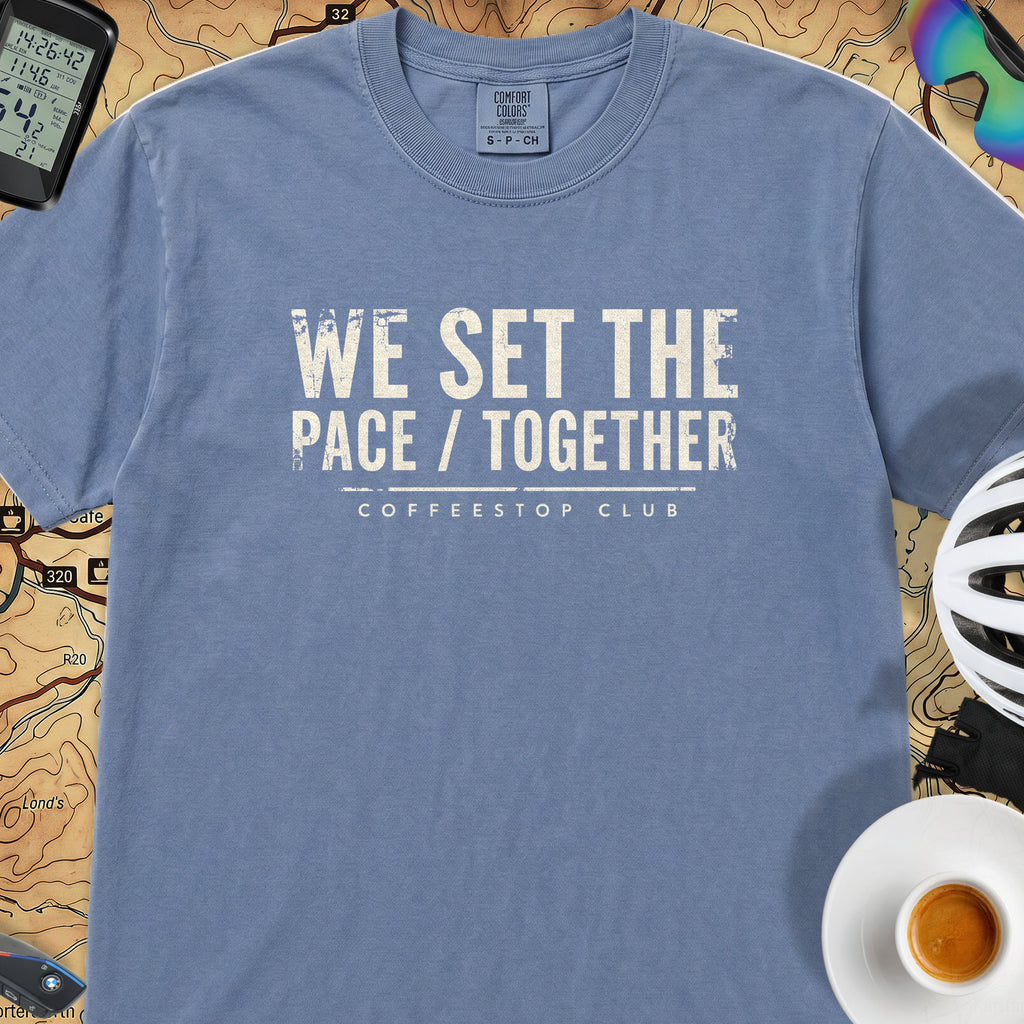 We Set The Pace T‑Shirt — Blue Jean