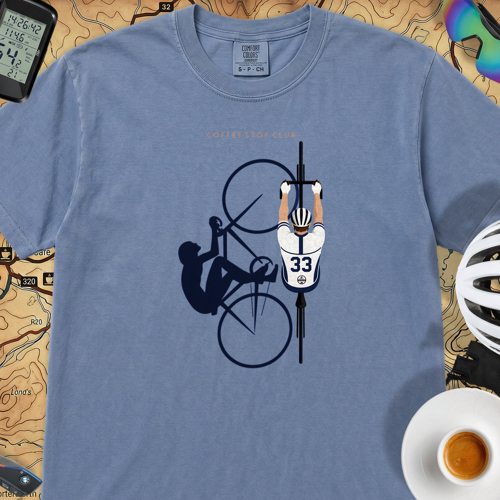 Cycling Silhouette T-Shirt — Blue Jean