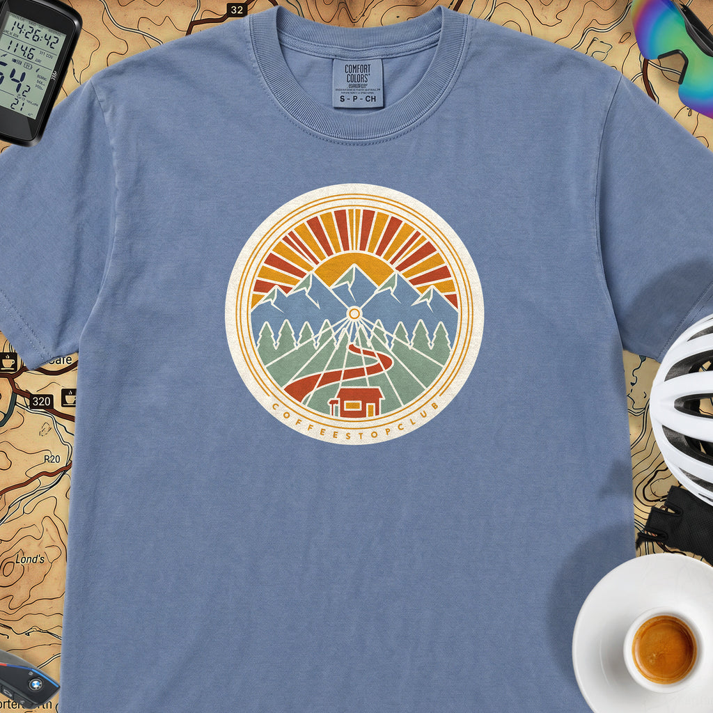 Wheel Base Cycling T-Shirt — Blue Jean