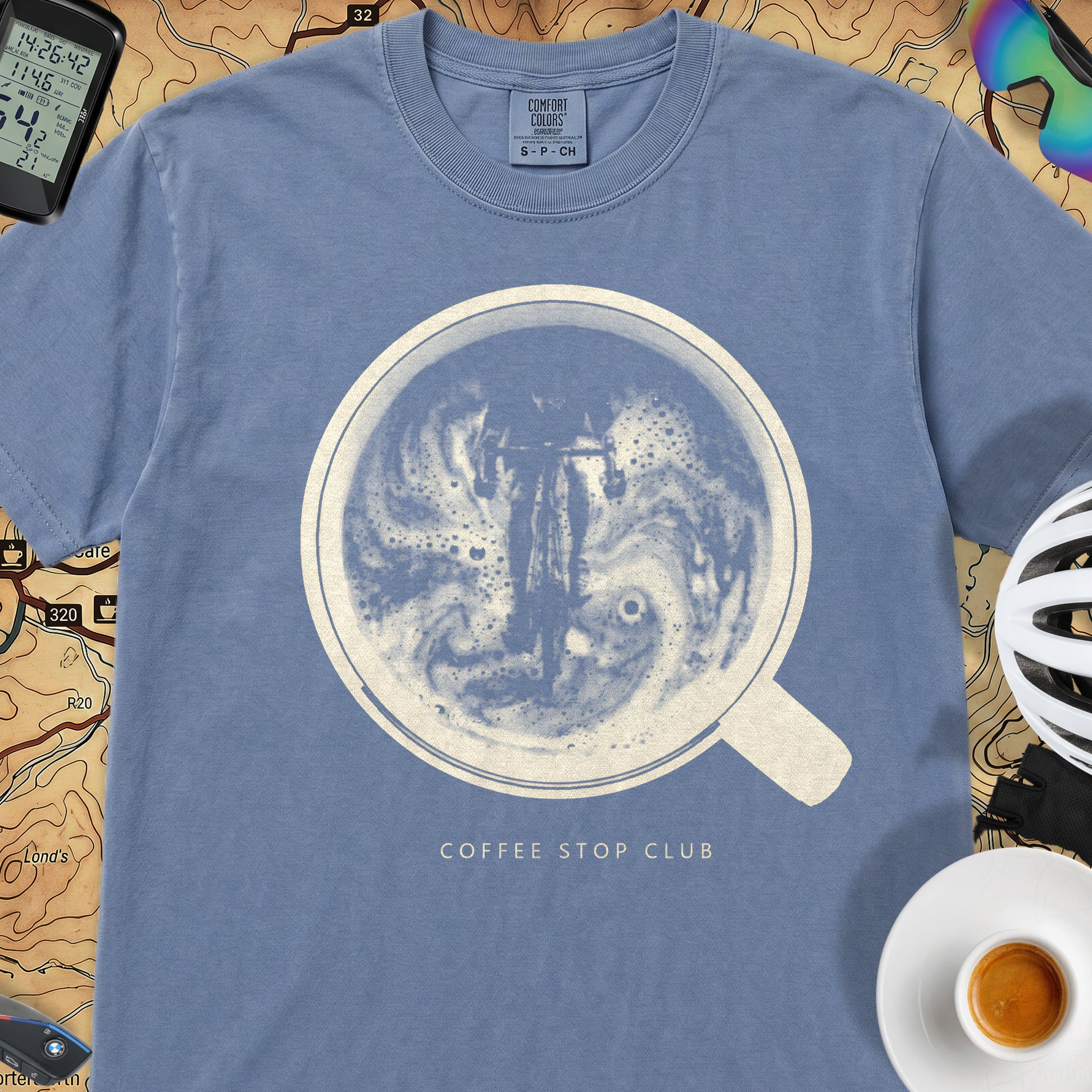 Crema de la Crema Cycling T-Shirt — Blue Jean