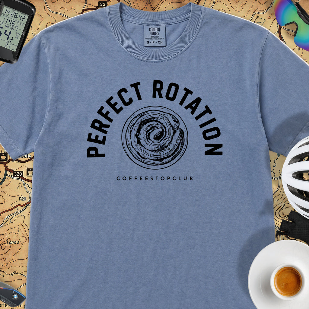 Perfect Rotation Cycling T-Shirt — Blue Jean