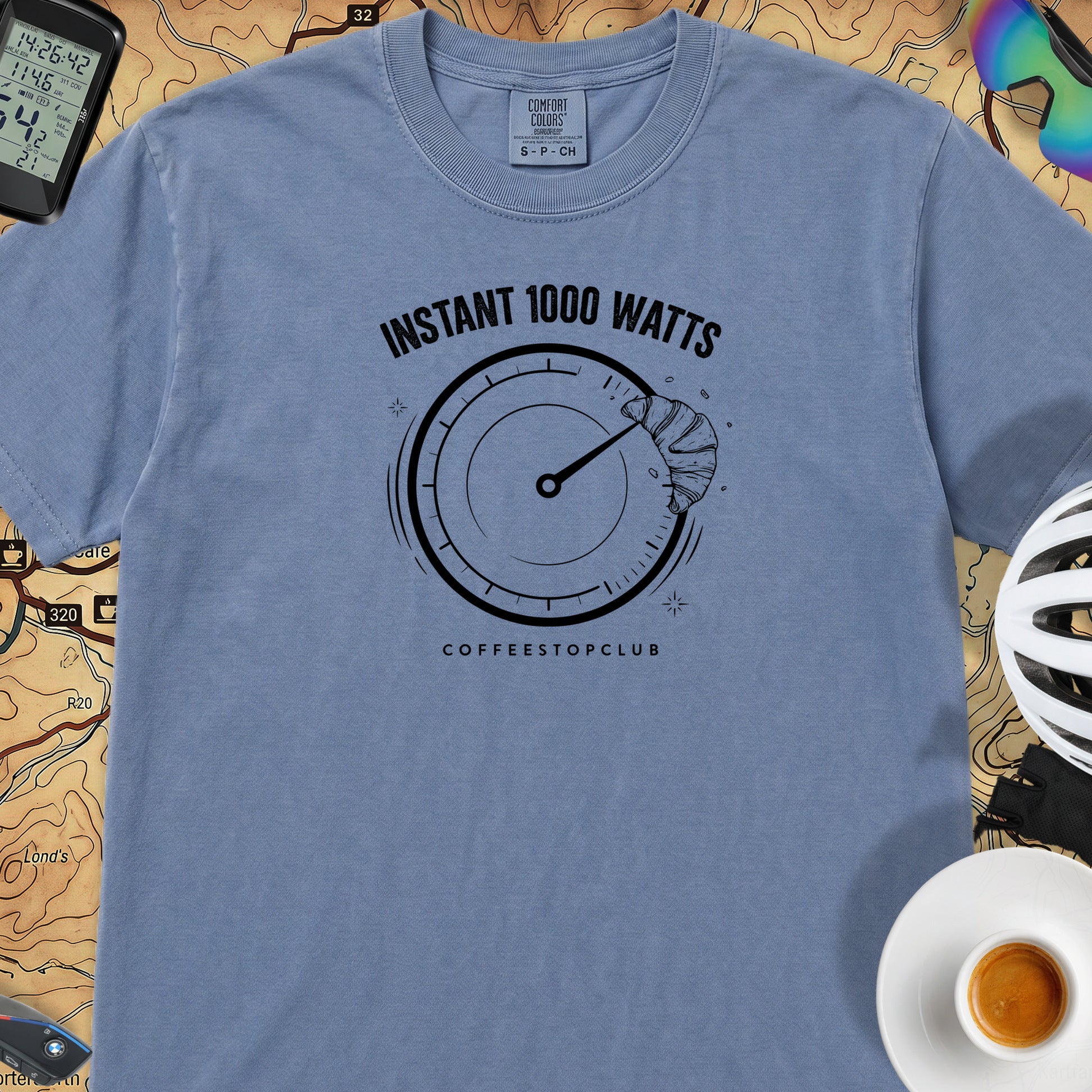 Instant 1,000 Watts Cycling T-Shirt — Blue Jean