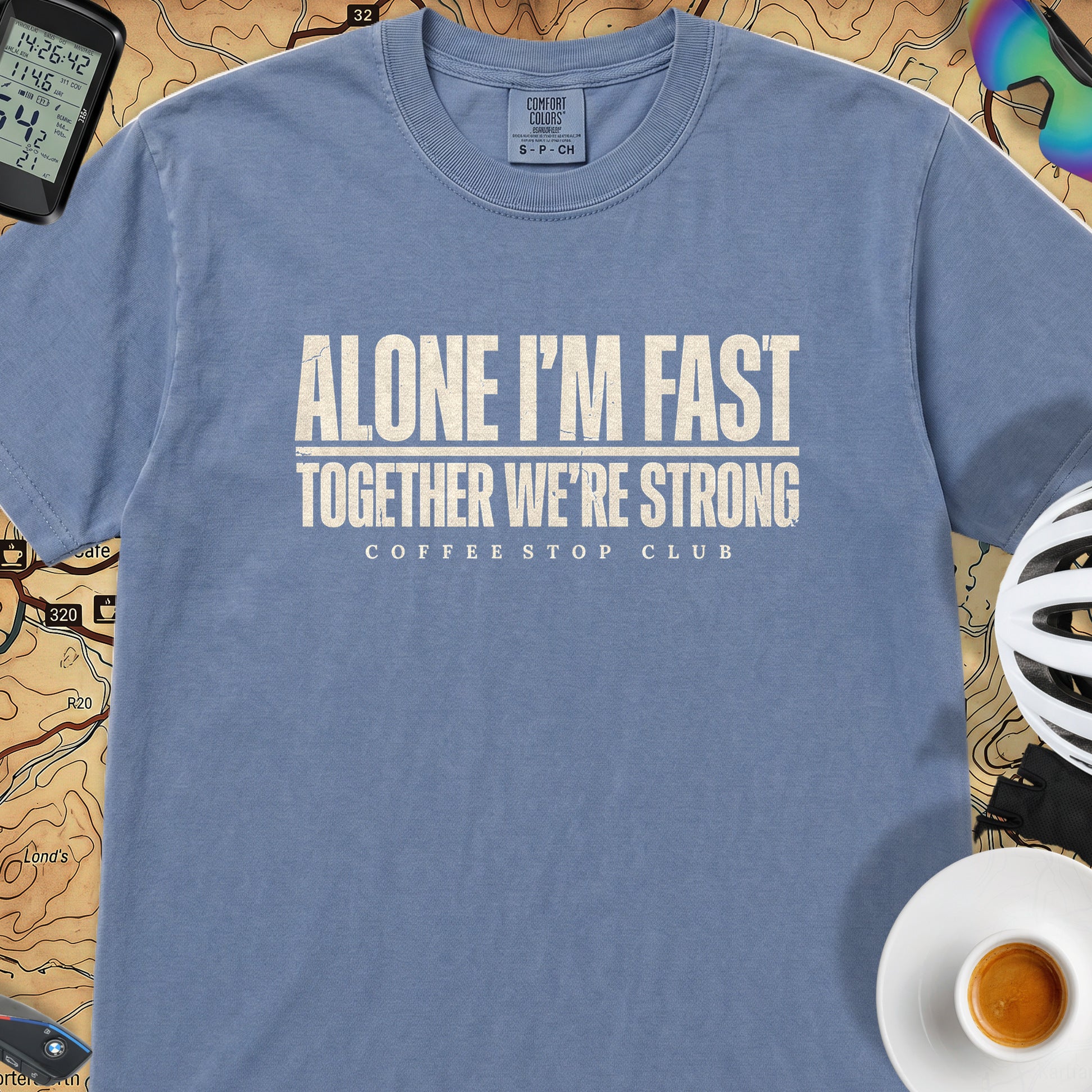 Alone I'm Fast T‑Shirt — Blue Jean