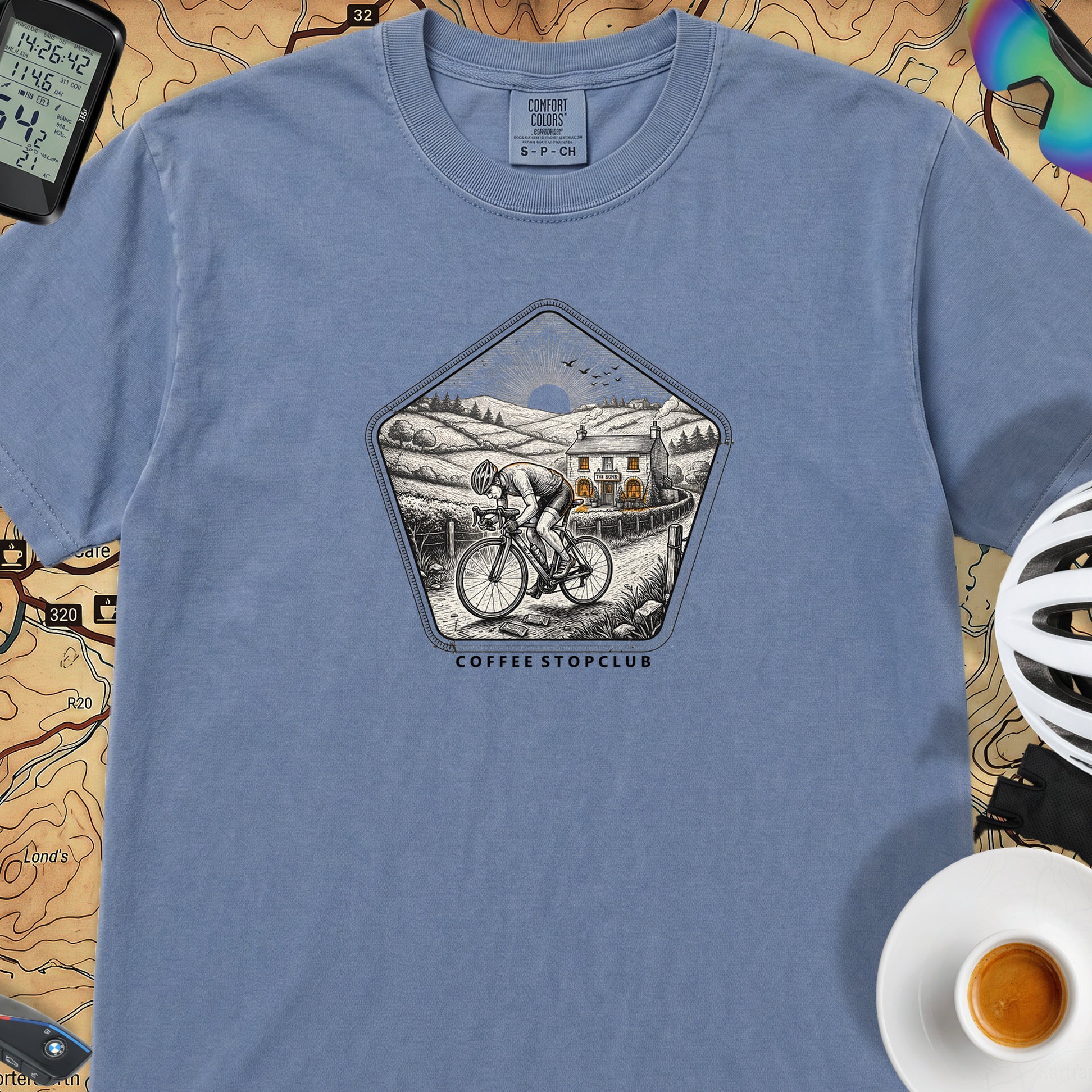 The Bonk Cyclist T-Shirt — Blue Jean