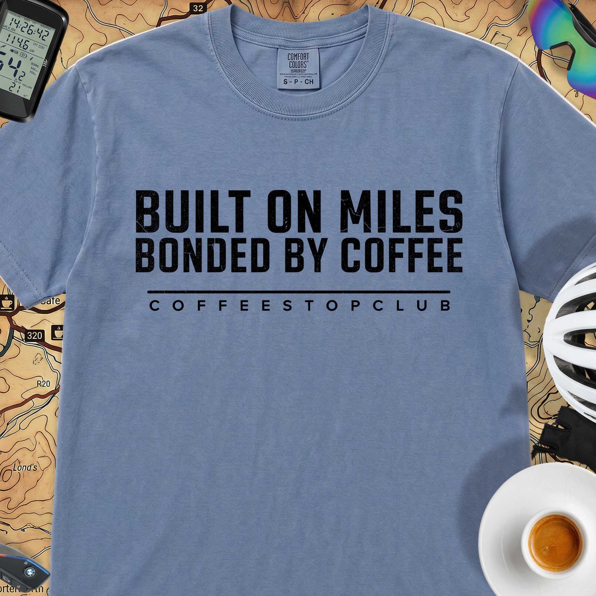 Bonded by Coffee T‑Shirt — Blue Jean