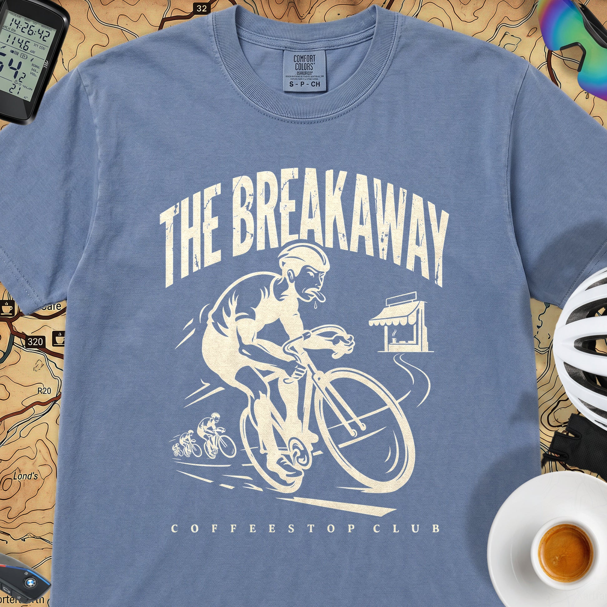 The Breakaway Cycling T-Shirt — Blue Jean