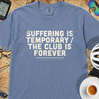 Suffering is Temporary Cycling T‑Shirt — Blue Jean