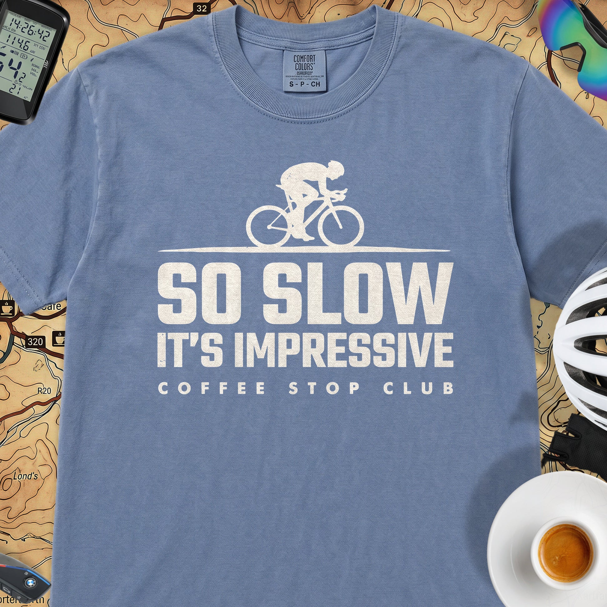 So Slow It's Impressive Cycling T-Shirt — Blue Jean