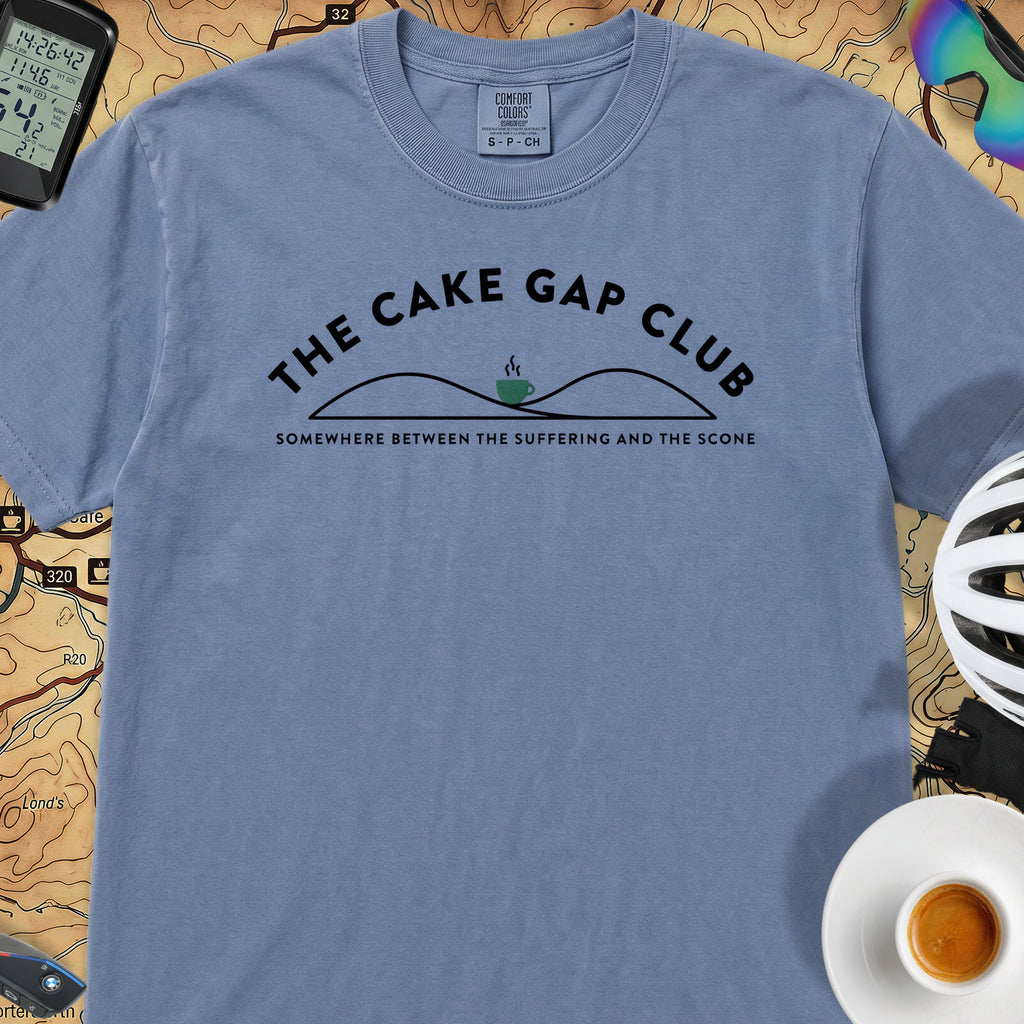 The Cake Gap Cyclist T-Shirt — Blue Jean
