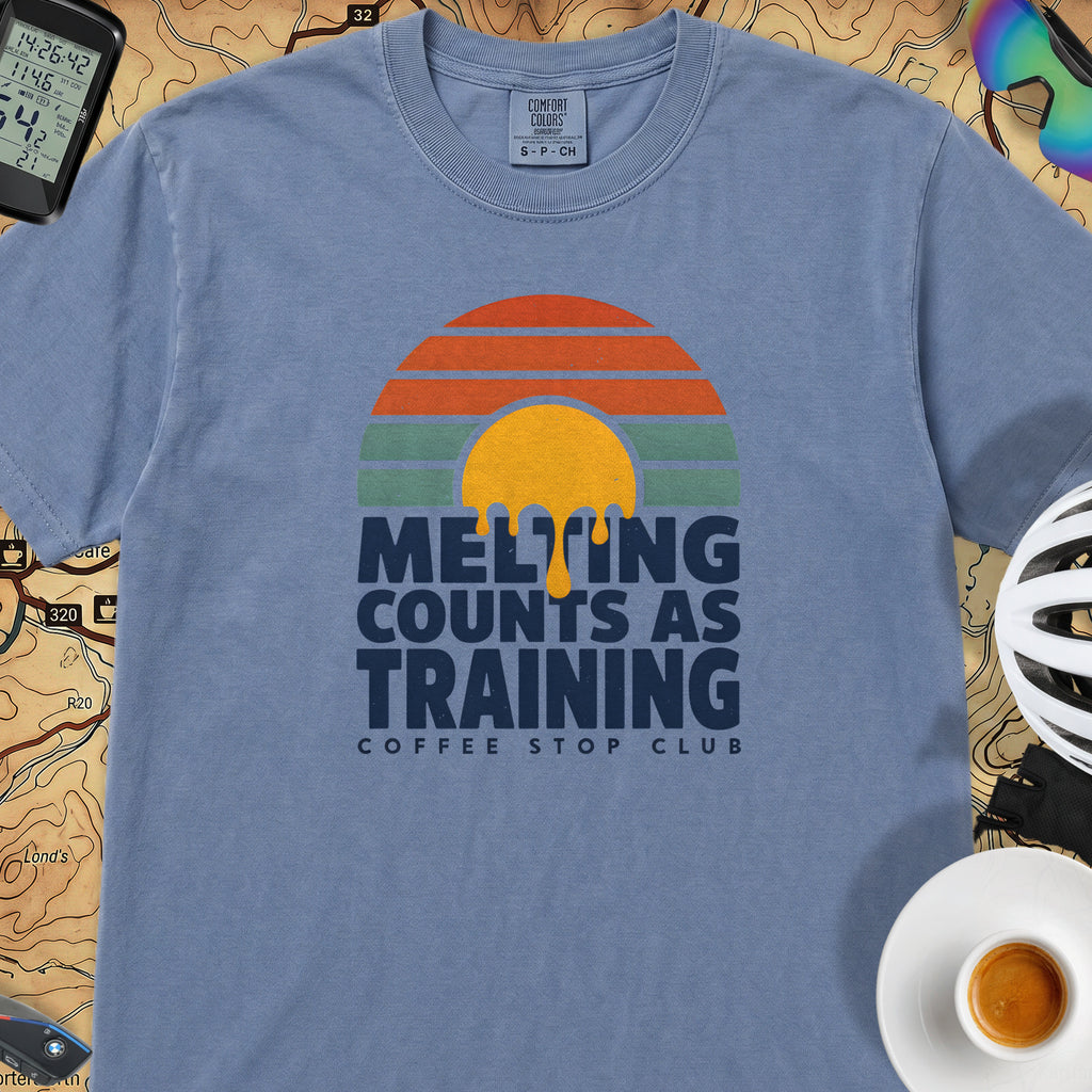Melting Counts Cycling T-Shirt — Blue Jean