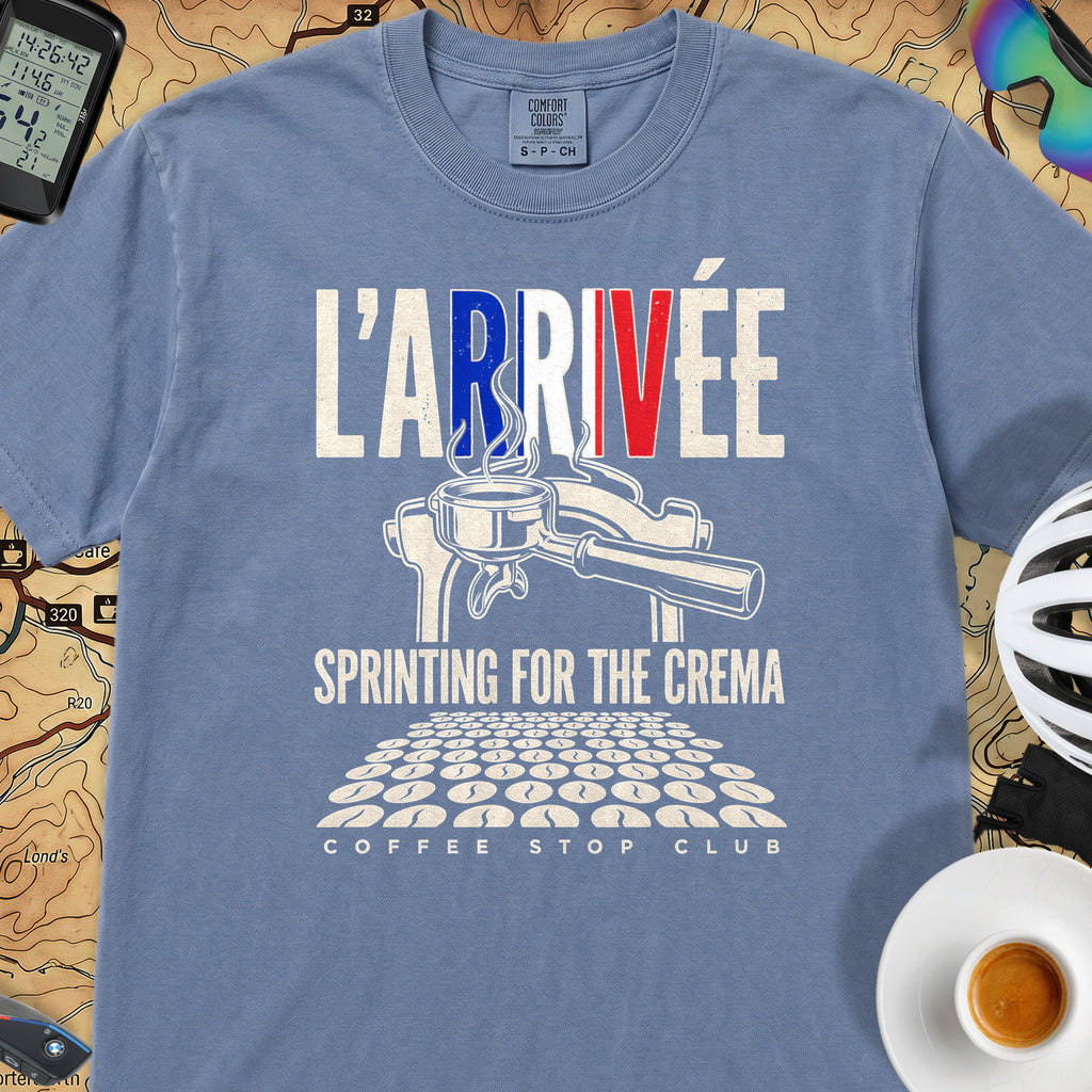 L'Arrivée TdF Cycling T-Shirt — Blue Jean