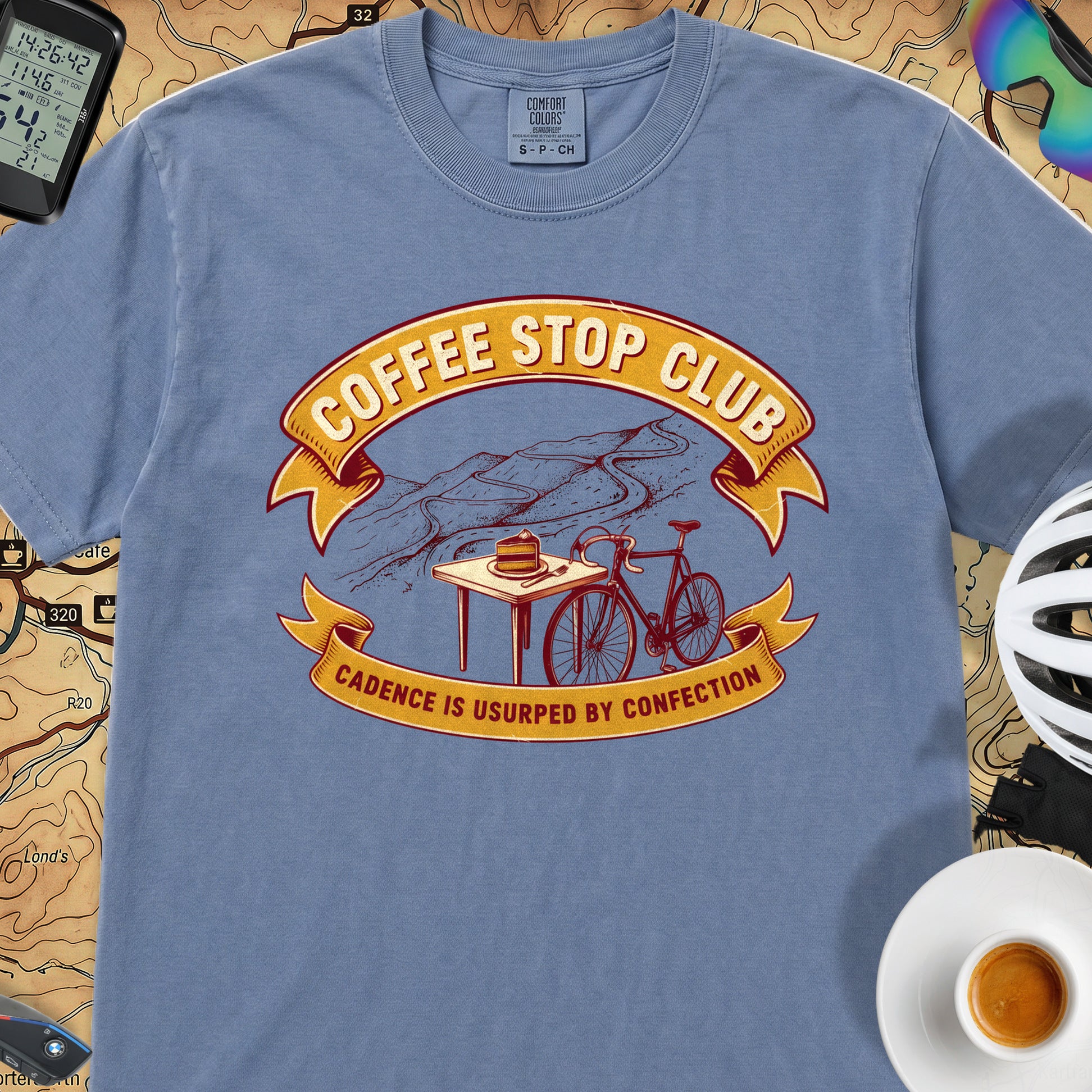 Cadence Confection Cycling T‑Shirt — Blue Jean