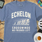 Crosswinds & No Friends Cycling T-Shirt — Blue Jean