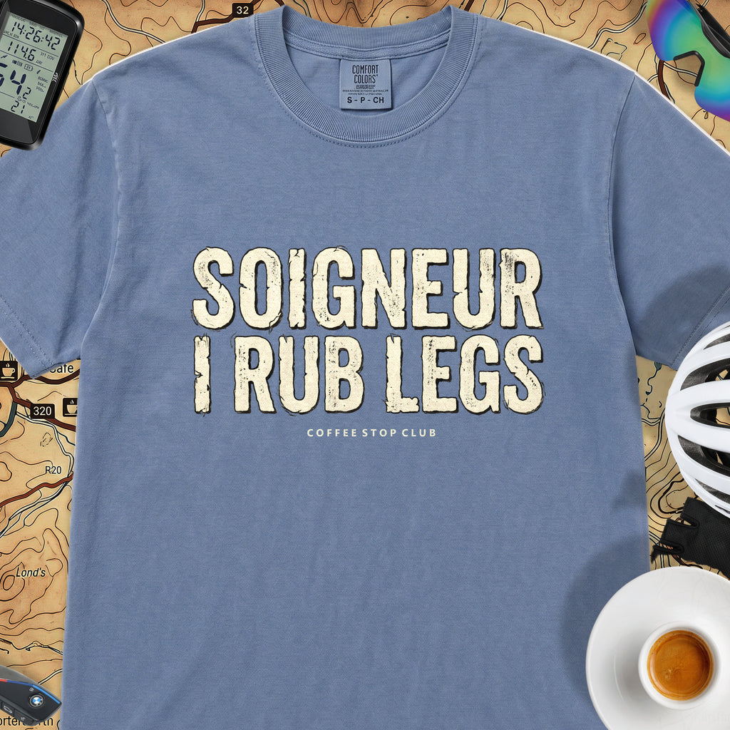 Soigneur Leg Rub Tour T‑Shirt — Blue Jean