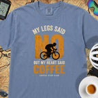 "No!" Cycling Coffee T‑Shirt  — Blue Jean