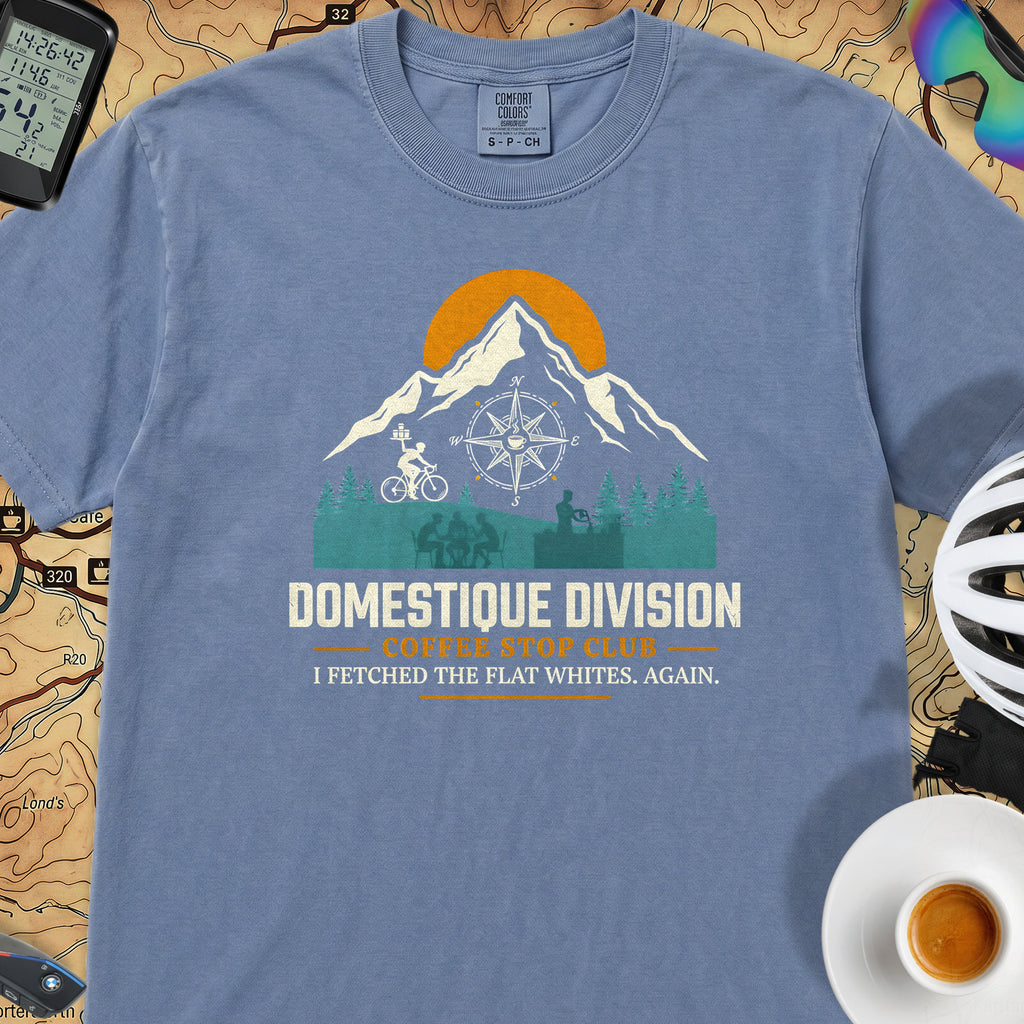 Domestique Division Cyclist T-Shirt — Blue Jean
